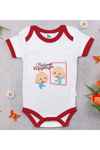 Bk Gift BK Kids "I'm Just Like My Dad" Red Baby Bodysuit-1, 0-3 Months