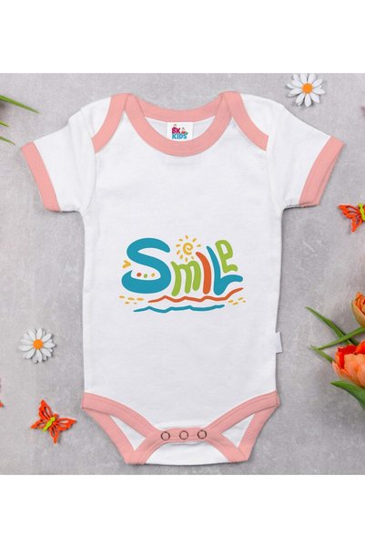 Bk Gift Pink Baby Bodysuit with Smile Design - 1 (12–18 months)