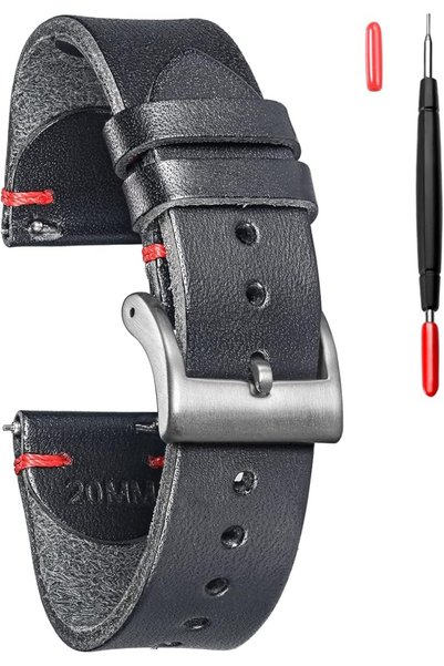 GENERAL Tourbillon Men's Leather Watch Band, Italian Patruo Leather Quick Rel...