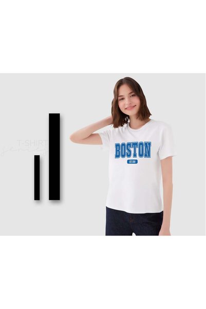Bk Gift Boston-Designed Women's White T-Shirt, Gift for a Friend, Birthday Gi...