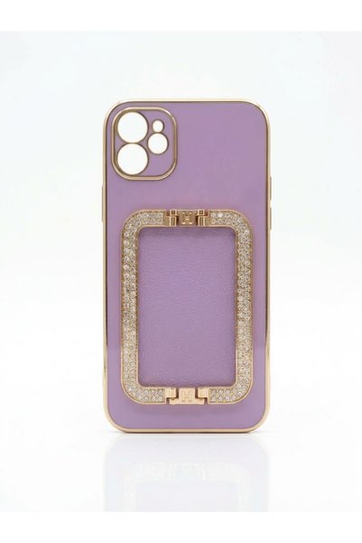 kılıfınbenden Iphone 12 purple handcuff-decorated case model.