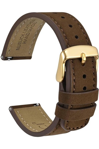 WOCCI Retro Watch Bands, Nubuck Leather, Quick Release Replacement Straps, St...