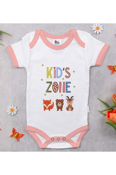 Bk Gift BK Kids Kid's Zone Designer Pink Baby Bodysuit-1, 0–3 Months
