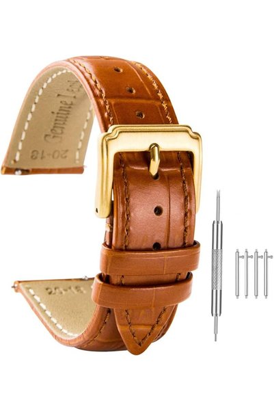 GENERAL Leather Watch Straps for Men, Genuine Leather Replacement Bands, Stai...