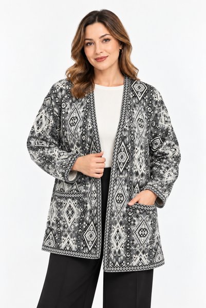 Anatolia Ethnic Pattern Short Cardigan