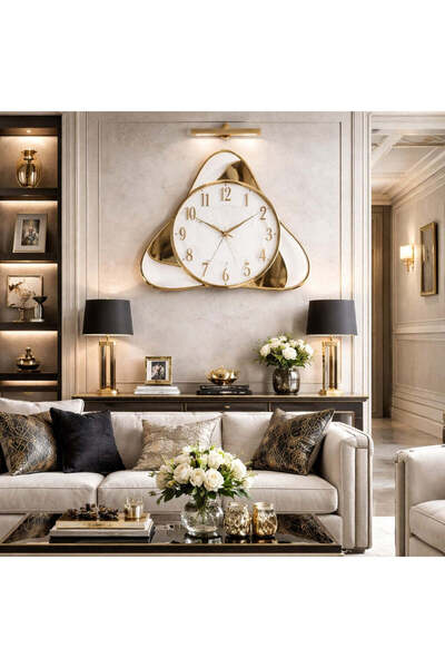 Vivendo Modern decorative wall clock 51x47 cm – elegant design with geometric...