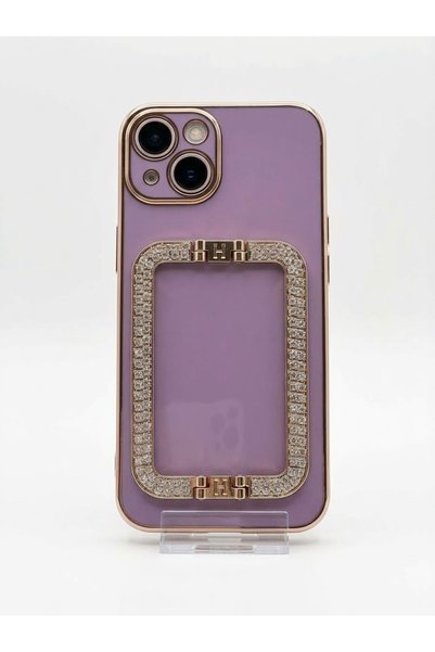 kılıfınbenden Iphone 13 purple handcuff-decorated case model.