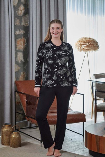 Cossy By Aqua Long Sleeve Plus Size Pajama Set Cossybyaqua 27203-42