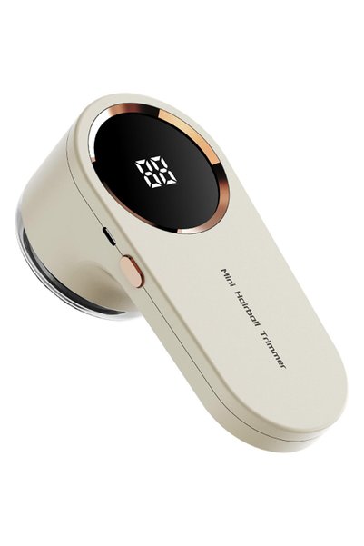 Vivendo Digital led display shaving razor with 2 blades, portable, cream-colo...