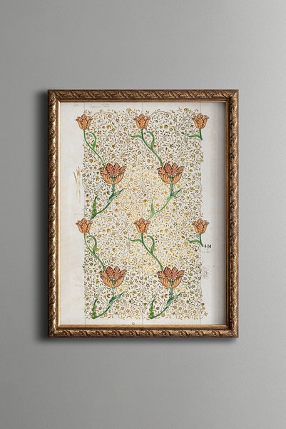 epiqart نقشة زهرة التيوليب - لوحة فنية بنقشة عتيقة - تصميم رقيق