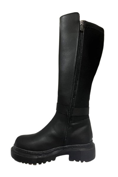 Şanzelize Stylish Boots with a Black Zippered Front and Comfortable Drawstring Closure.