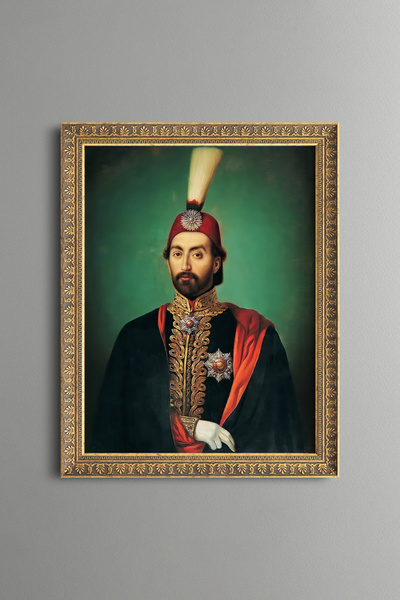 epiqart لوحة "صور السلطان عبد المطلب" - لوحة فنية بنقشة عتيقة - نموذج رفيع.