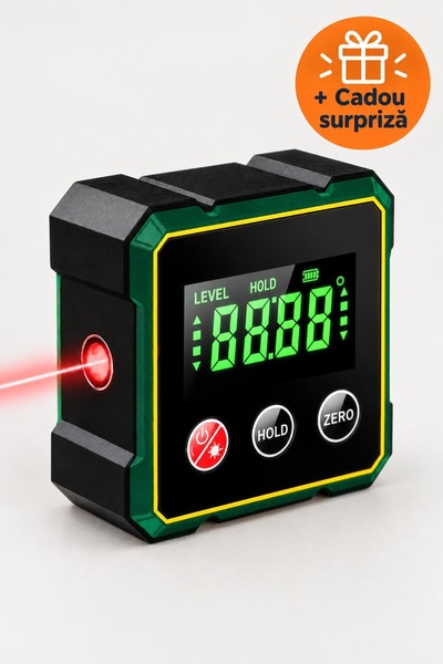 OferteTop Nivelă Digitală cu Laser pentru Unghiuri, Raportor Electronic, Bază...