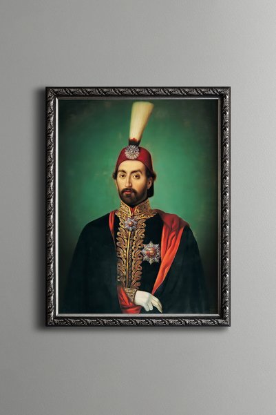 epiqart لوحة "صور السلطان عبد المطلب" - لوحة فنية بنقشة عتيقة - نموذج رفيع.