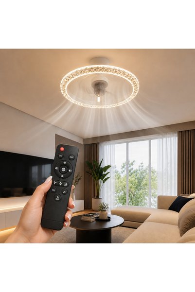 Vivendo Lustra LED Premium cu Ventilator Integrat si Telecomanda – Iluminare ...