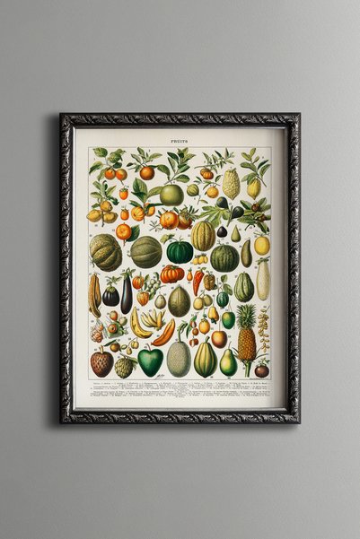 epiqart الفواكه والخضروات - لوحة فنية بنقشة عتيقة - تصميم أنيق