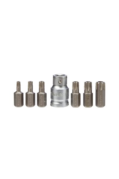 yato YT-0416 Security Torx T25-T55 screwdriver bit set with adapter, 7 pieces