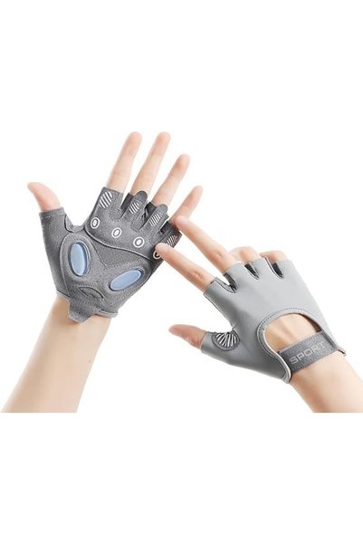 Generic Lindoro-XH Half Finger Gloves Gym, Silicone Anti Slip Palm Pads