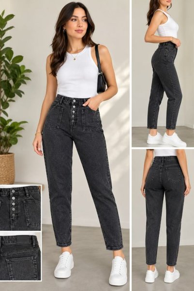 SHİROSA pantaloni din denim pentru mame, cu buzunare aplicate