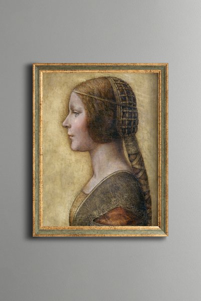 epiqart صورة لامرأة شابة - لوحة فنية بنقشة عتيقة - تصميم أنيق