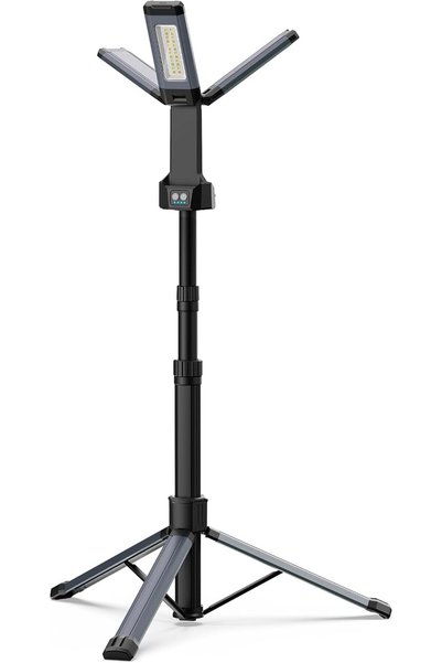 PARTPHONER مصباح عمل LED قابل لإعادة الشحن مع حامل، مصباح عمل محمول لاسلكي با...