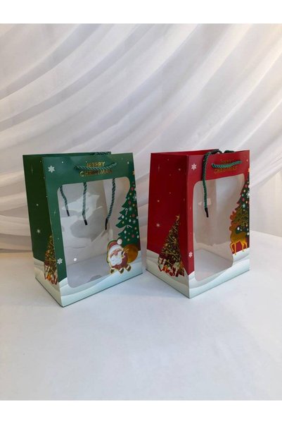 OEM Christmas Gift Boxes With Glass 12/set 25x18x13cm Red