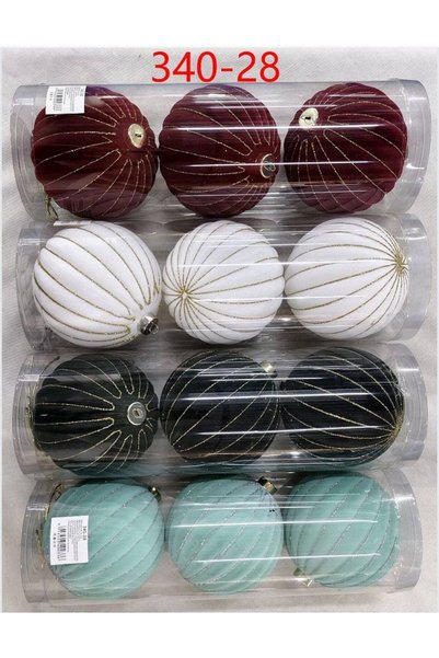 OEM Velvet Christmas balls 15 cm, 3 pcs White