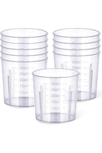KASTWAVE Plastic Measuring Cups 30ml 10 Packs - 1oz Precise Mini Mixing Tools...