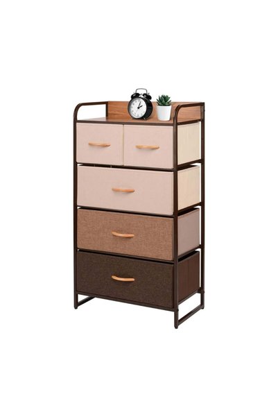 Generic Clothes closet and storage organizer 5 drawers fabric foldable storag...