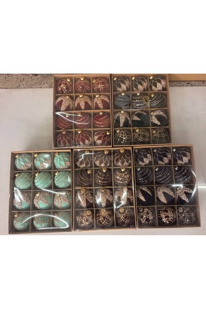 OEM Painted velvet globes 6 cm, 12 pcs Brown