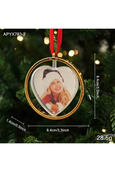 OEM Ornament rama foto inima rotativa 8.4 cm 10/set