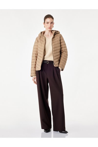 Koton Quilted Padded Jacket with Zippered Hood and Pockets