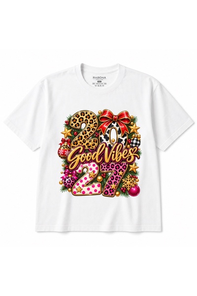 Rabona Fashion 2027 Good Vibes – Ροζ γραφικό t-shirt με λεοπάρ μοτίβο για το ...