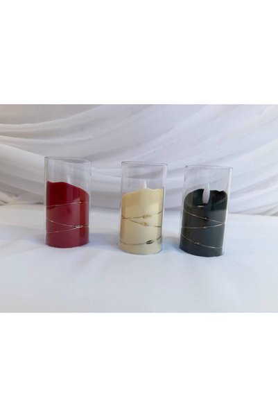 OEM Decorative LED candle in transparent holder 5 x 10 cm White