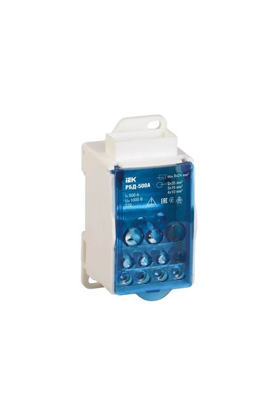 İEK DIN rail distribution block RBD-500A, 1 pc.