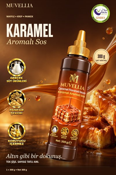 Karamel Aromalı Sos Waffle Krep Pankek 300 g