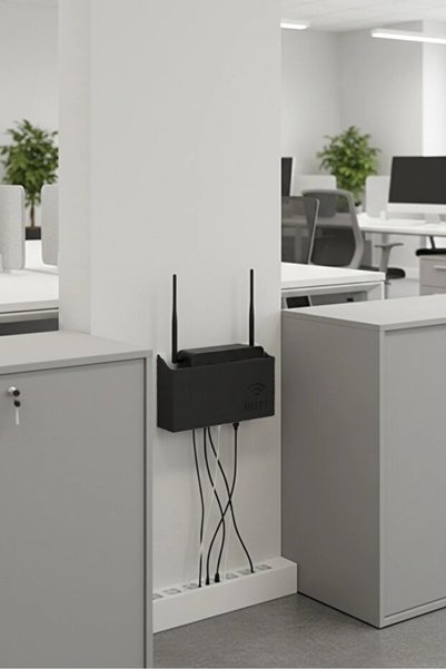VANTO Dekoratif Modem Wifi Saklama Kutusu – Kablo ve Priz Düzenleyici Organizer