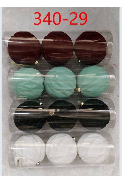OEM Velvet globes with embossed pattern 15 cm, 3 pcs White
