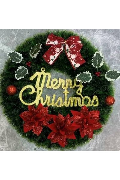 OEM Christmas wreath with Merry Christmas message 45 cm
