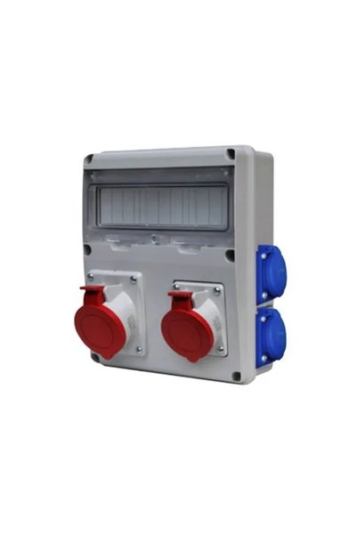 SCAME Electrical block 633.RO0016 pre-wired 1 x 32 A, 1 x 16 A 5P, 4 Euro out...