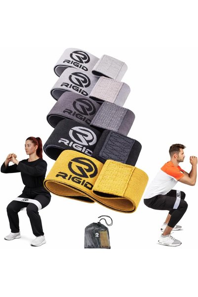 RIGID FITNESS أربطة مقاومة للانزلاق للوركين، مناسبة للنساء والرجال، وأربطة تس...
