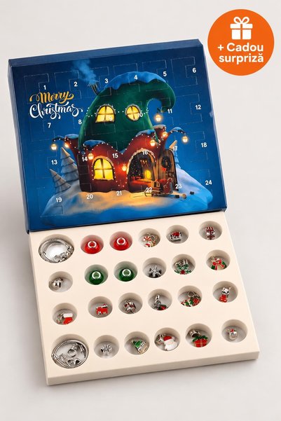OferteTop Calendar Advent cu 2 Brățări și 22 Pandantive de Crăciun, 24 de Sur...