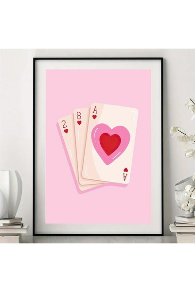 Generic Brand 1pc Fashionable Pink Poker Theme Canvas Wall Art Print, Modern ...