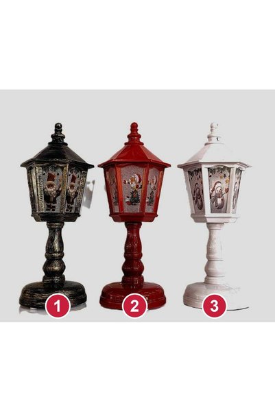 OEM Felinar decorativ de Craciun cu picior 8.7x7.5x21.5 cm Model 2