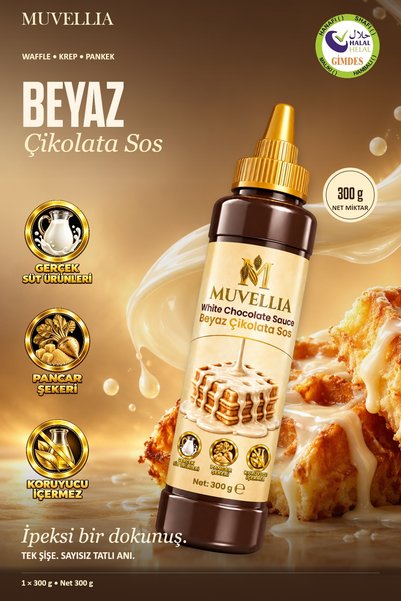 Beyaz Çikolata Sosu Waffle Krep Pankek 300 g