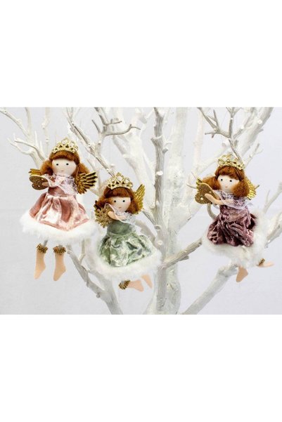 OEM Decoratiune Craciun Inger Catifea 6/set 16cm
