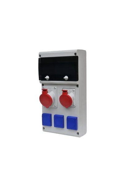 SCAME BLOCK 5 electrical distribution block with 3 Schuko sockets, 5P 16 A an...