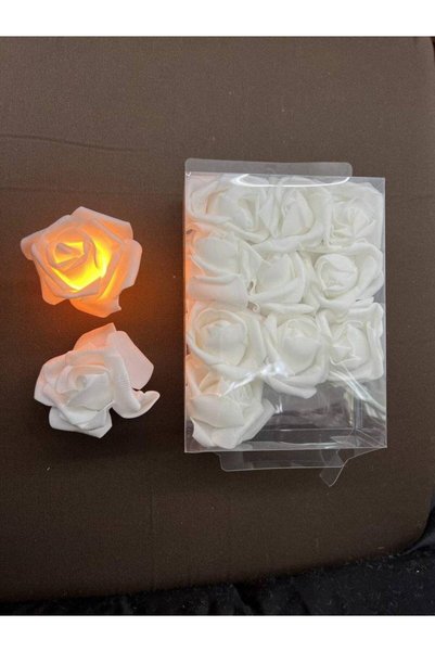 OEM Lumanari Plastic si Trandafir Cu Led Lumina Calda 12/set