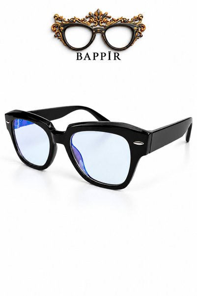 BAPPİR Sanda Blue Light Blocking Glasses with Black Frames, High-Quality Opti...