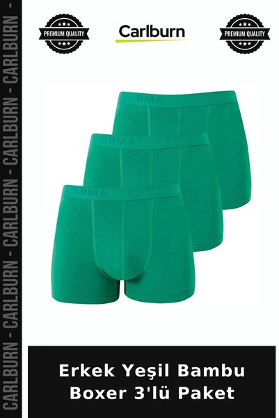 Carlburn Special Edition Men's Green Bamboo Boxer, Pack of 3, Fashionable Und...